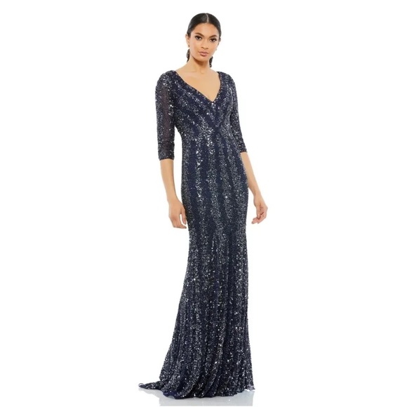 Mac Duggal Dresses & Skirts - NWT Mac Duggal Three-Quarter Sleeve Embellished Gown - size 12